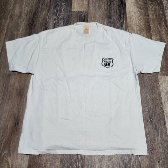 Historic Route 66 Pocket Tee Good Shirts White Travel Vintage Graphic XL - Picture 2 of 12